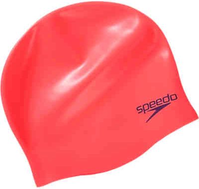 Plavecká čepice Speedo Plain Moulded Silicone Junior tmavě oranžová - obrázek 1