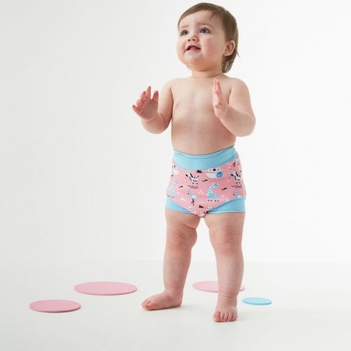 Kojenecké plavky SplashAbout New Happy Nappy růžové se zvířátky velikosti XXL - obrázek 2