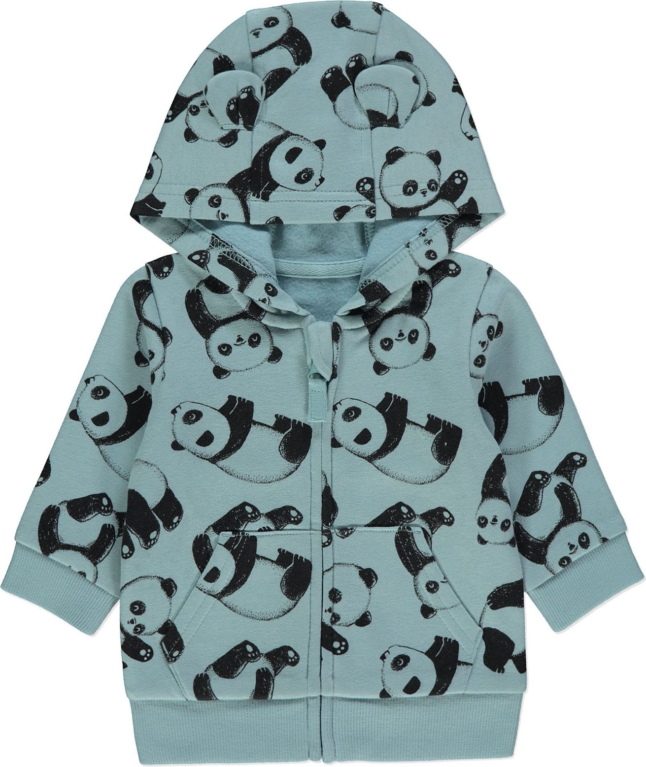 Kojenecká mikina GEORGE, modrá, motiv panda Velikost: 80 - 86cm (12 - 18 měsíců) - obrázek 1