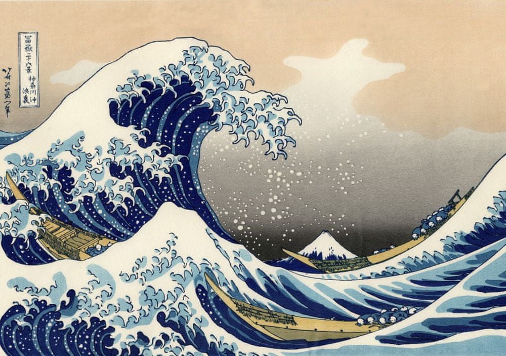Grafika Puzzle 1000 dílků Katsushika Hokusai : La Grande Vague de Kanagawa, 1 - obrázek 1