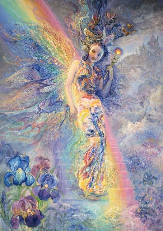 Grafika Puzzle 1000 dílků Josephine Wall - Iris, Keeper of the Rainbow - obrázek 1