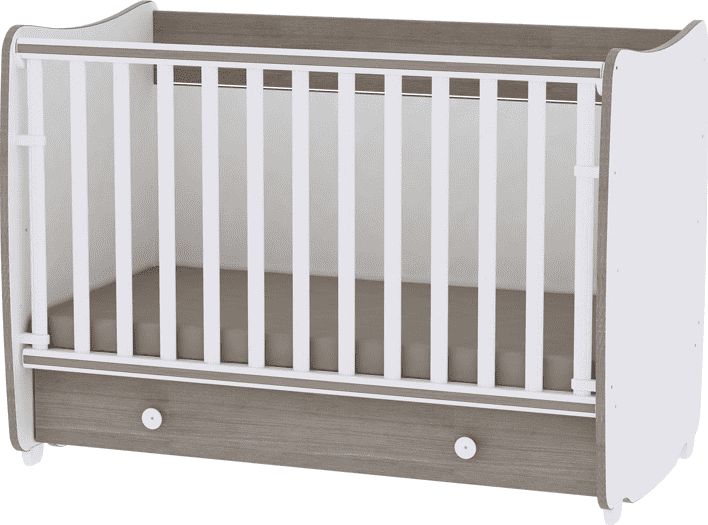 Lorelli Postýlka DREAM NEW 60x120 - bílá/tmavé dřevo - obrázek 1