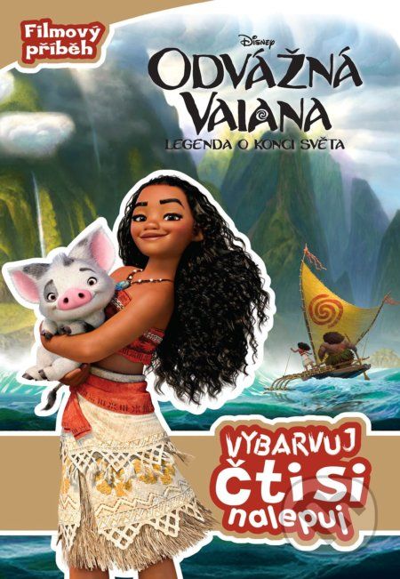 Odvážná Vaiana: Vybarvuj, čti si, nalepuj - - obrázek 1