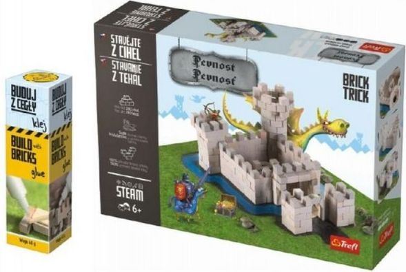 Trefl Pack Stavějte z cihel Pevnost stavebnice Brick Trick + lepidlo grátis v krabici 35x25x7cm - obrázek 1