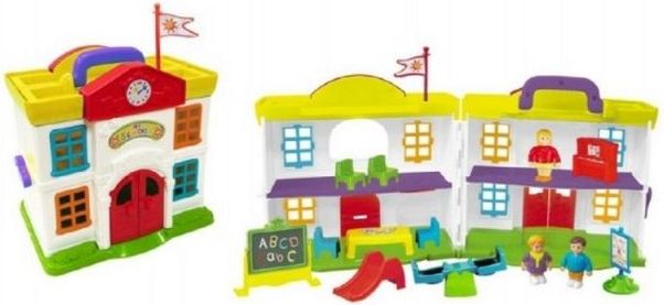 Teddies Domeček škola s doplňky plast 15ks v krabici 64x33x13cm - obrázek 1