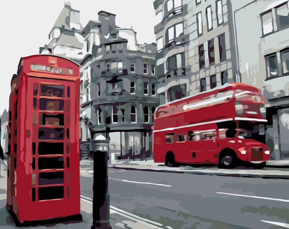 Maluješ Malování podle čísel - BUS A TELEFONNÍ BUDKA - nevypnuté, 40x50 - obrázek 1