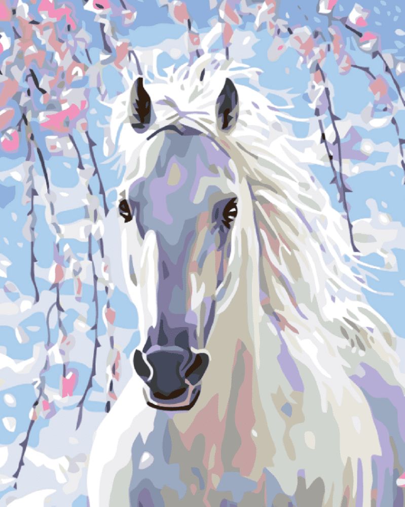 Maluješ Malování podle čísel - BÍLÝ KŮŇ - 40x50, vypnuté - obrázek 1