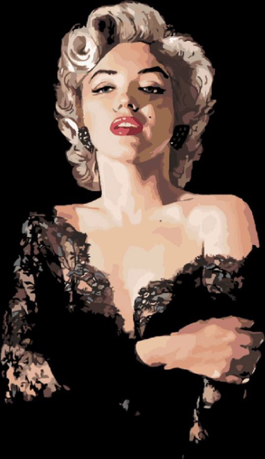 Maluješ Malování podle čísel - MARILYN V ČERNÝCH ŠATECH - vypnuté, 80x100 - obrázek 1