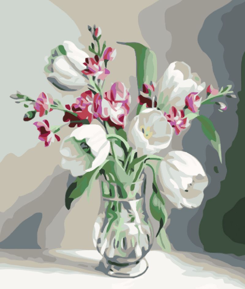 Maluješ Malování podle čísel - BÍLÉ TULIPÁNY - 80x100, vypnuté - obrázek 1
