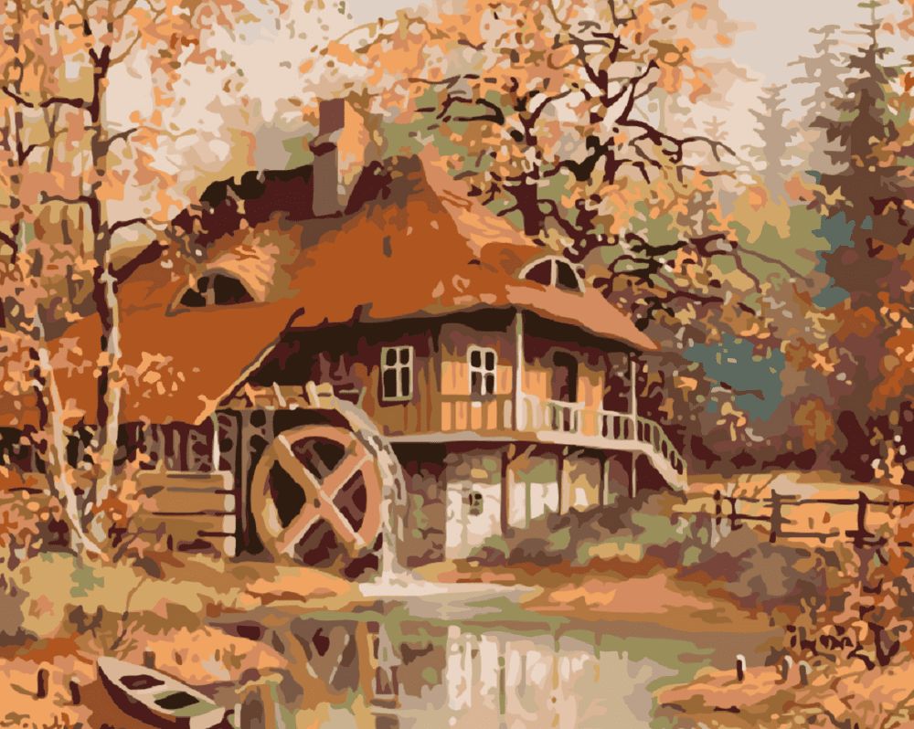 Maluješ Malování podle čísel - STARÝ MLÝN - 40x50, nevypnuté - obrázek 1