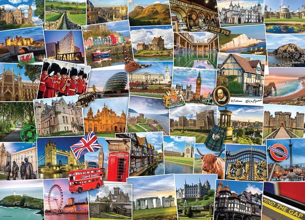 EuroGraphics Puzzle 1000 dílků Globetrotter United Kingdom - obrázek 1