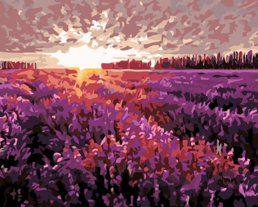 Maluješ Malování podle čísel - LEVANDULOVÉ POLE - 40x50, vypnuté - obrázek 1