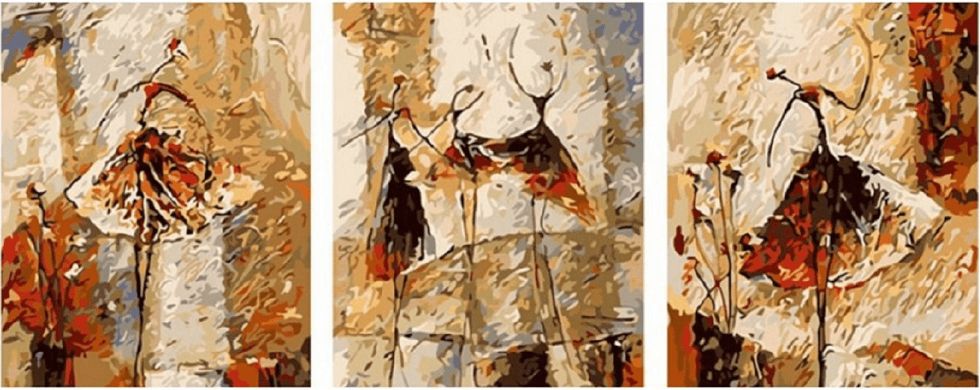 Maluješ Malování podle čísel - Malování podle čísel - SET TANEČNICE 3X 40X50 - 80x100, nevypnuté - obrázek 1