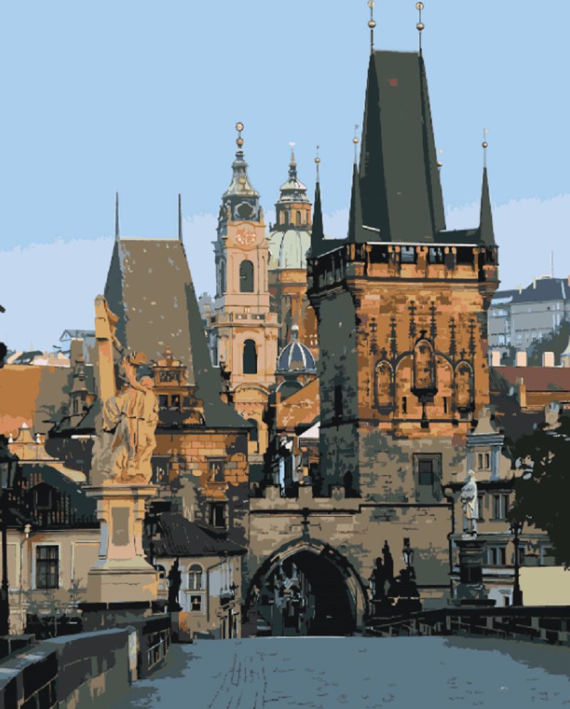 Maluješ Malování podle čísel - MALOSTRANSKÉ MOSTECKÉ VĚŽE - 40x50, vypnuté - obrázek 1