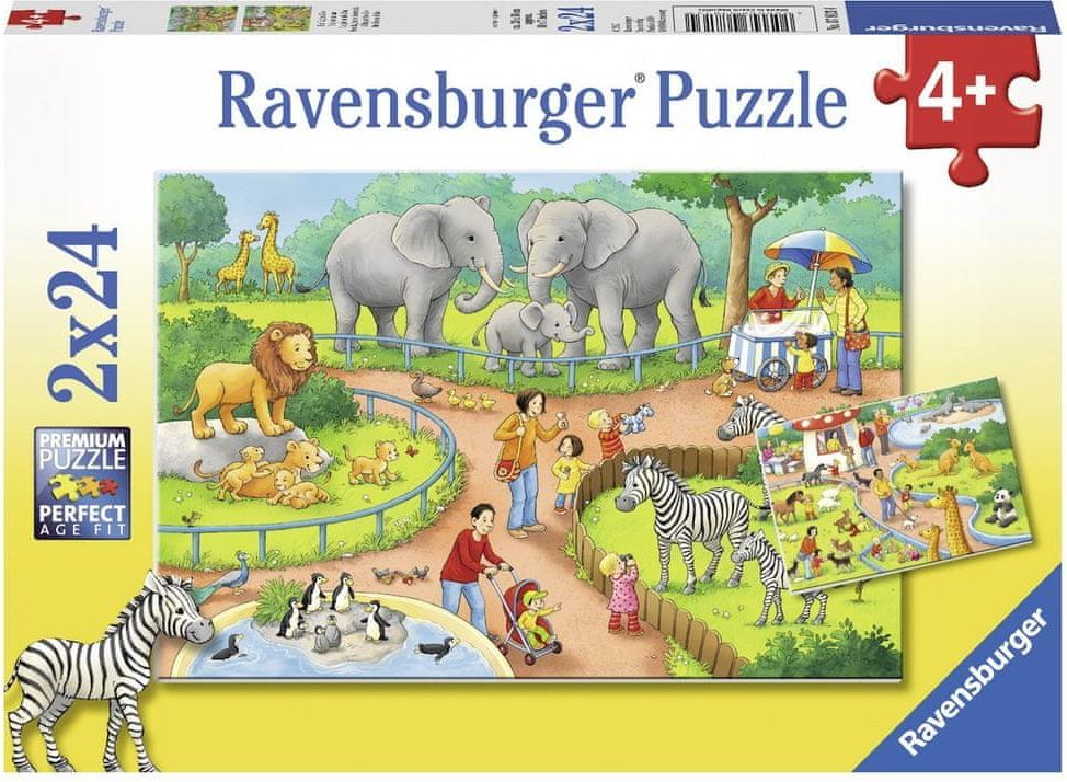 Ravensburger 2 Jigsaw Puzzles - A Day in the Zoo - obrázek 1