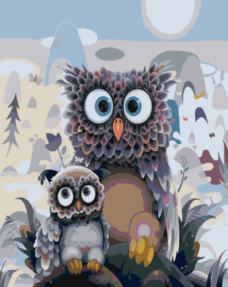 Maluješ Malování podle čísel - SOVIČKY - 40x50, vypnuté - obrázek 1