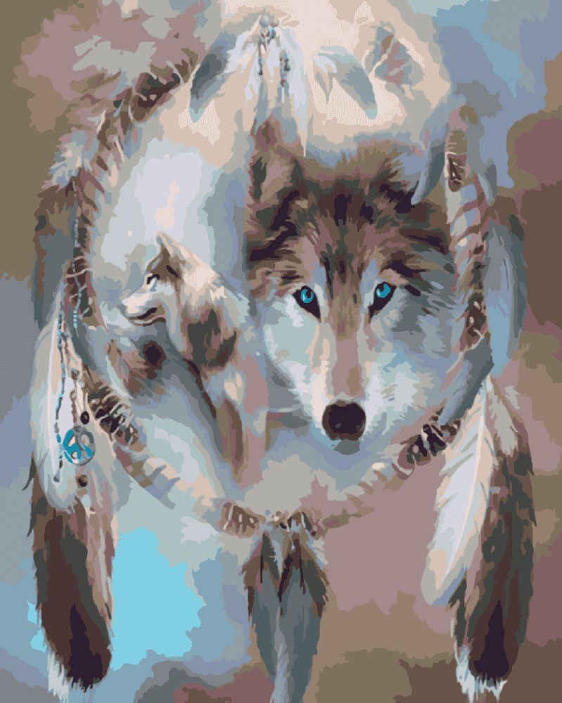 Maluješ Malování podle čísel - VLČÍ TALISMAN - 40x50, vypnuté - obrázek 1
