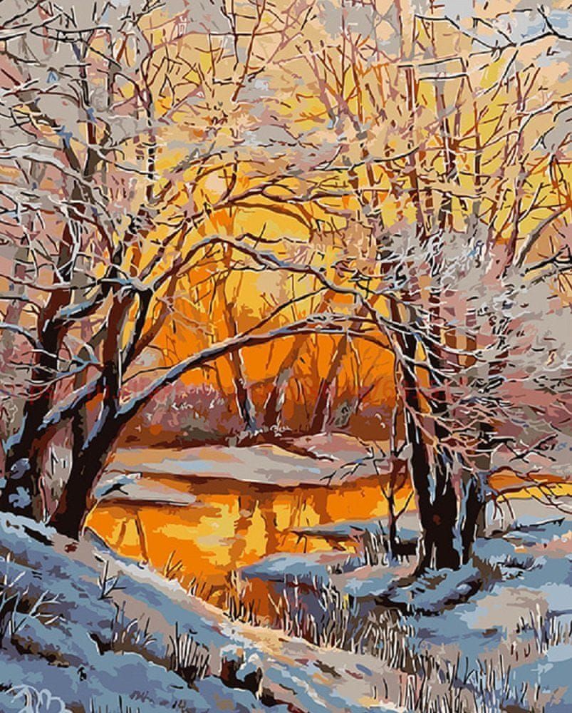 Maluješ Malování podle čísel - ZASNĚŽENÁ ŘEKA - 40x50, nevypnuté - obrázek 1