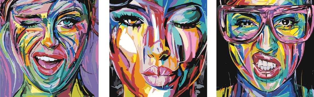 Maluješ Malování podle čísel - SET POMALOVANÁ DÍVČÍ TVÁŘ - 40x40, vypnuté - obrázek 1