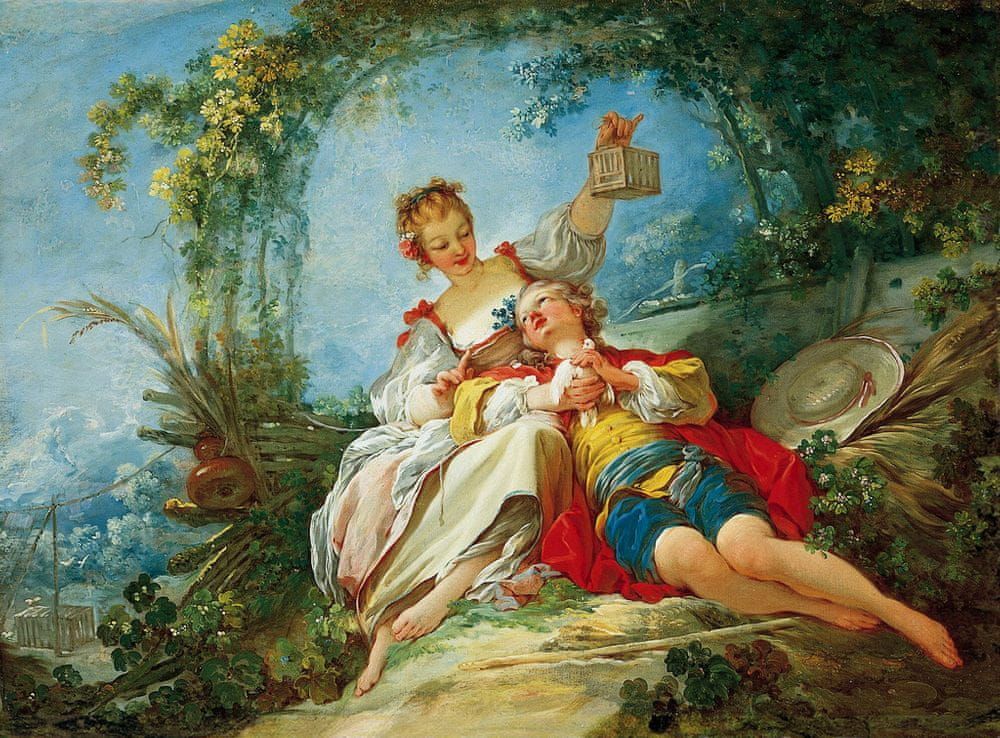 D-Toys Puzzle 1000 dílků Jean-Honoré Fragonard: Happy Lovers - obrázek 1