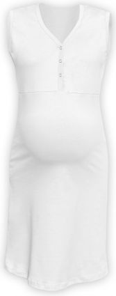 JOŽÁNEK Těhotenská, kojící noční košile PAVLA bez rukávu - bílá - obrázek 1