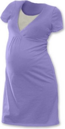 JOŽÁNEK Těhotenská, kojící noční košile JOHANKA krátký rukáv - šeříková - obrázek 1
