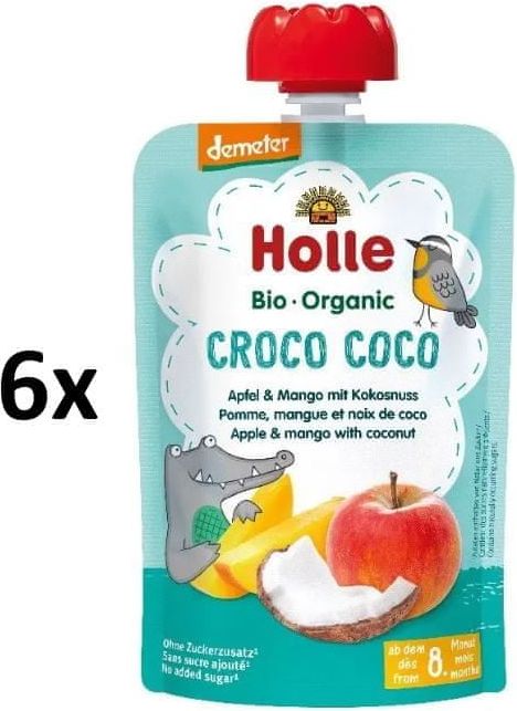 Holle Bio Croco Coco 100% ovocné pyré jablko-mango-kokos - 6 x 100 g - obrázek 1