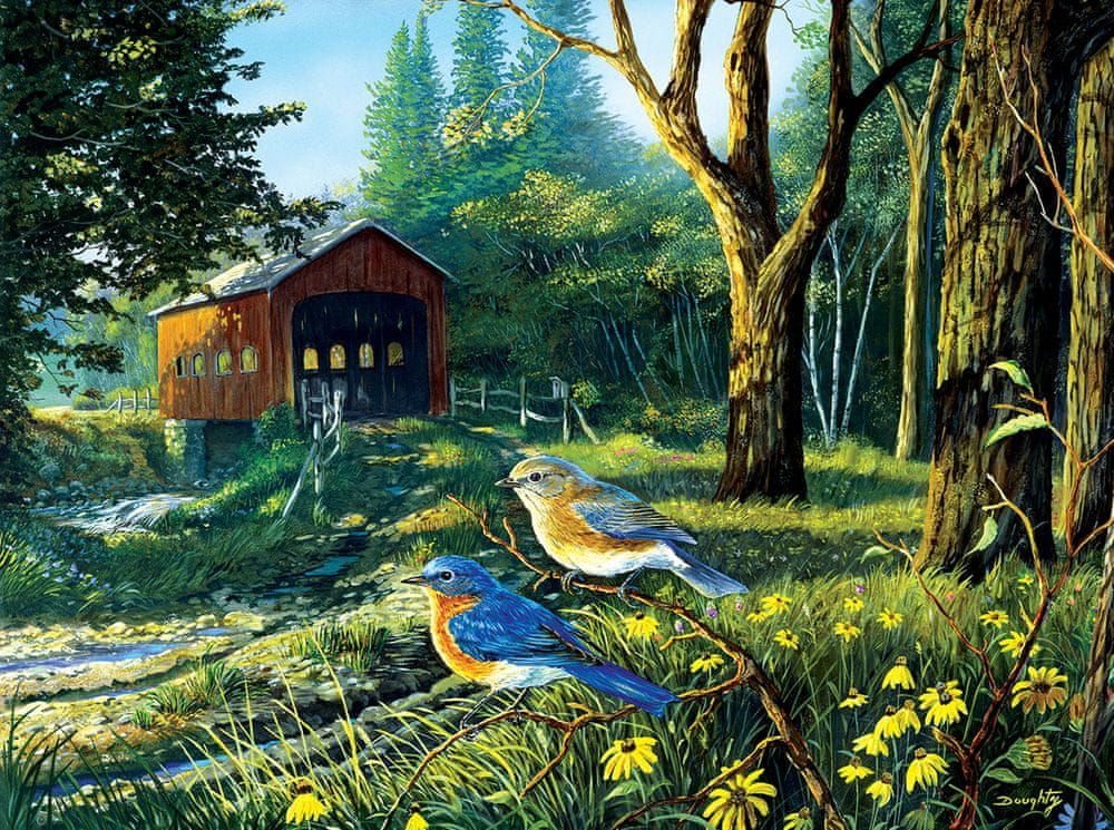 SunsOut Puzzle 1000 dílků Terry Doughty - Sleepy Hollow Blue Birds - obrázek 1