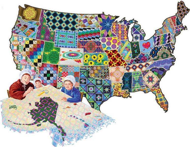 SunsOut Puzzle 600 dílků Joseph Burgess - An American Quilt - obrázek 1