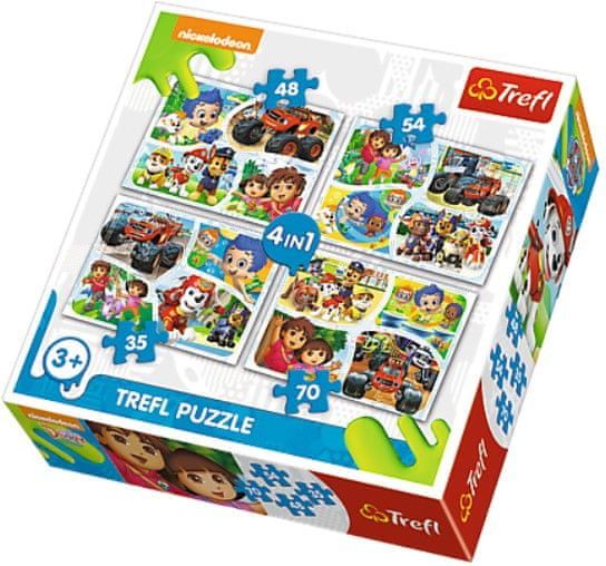 Trefl 4v1 35 48 54 Nickelodeon koláže 34292 70 dílků - obrázek 1