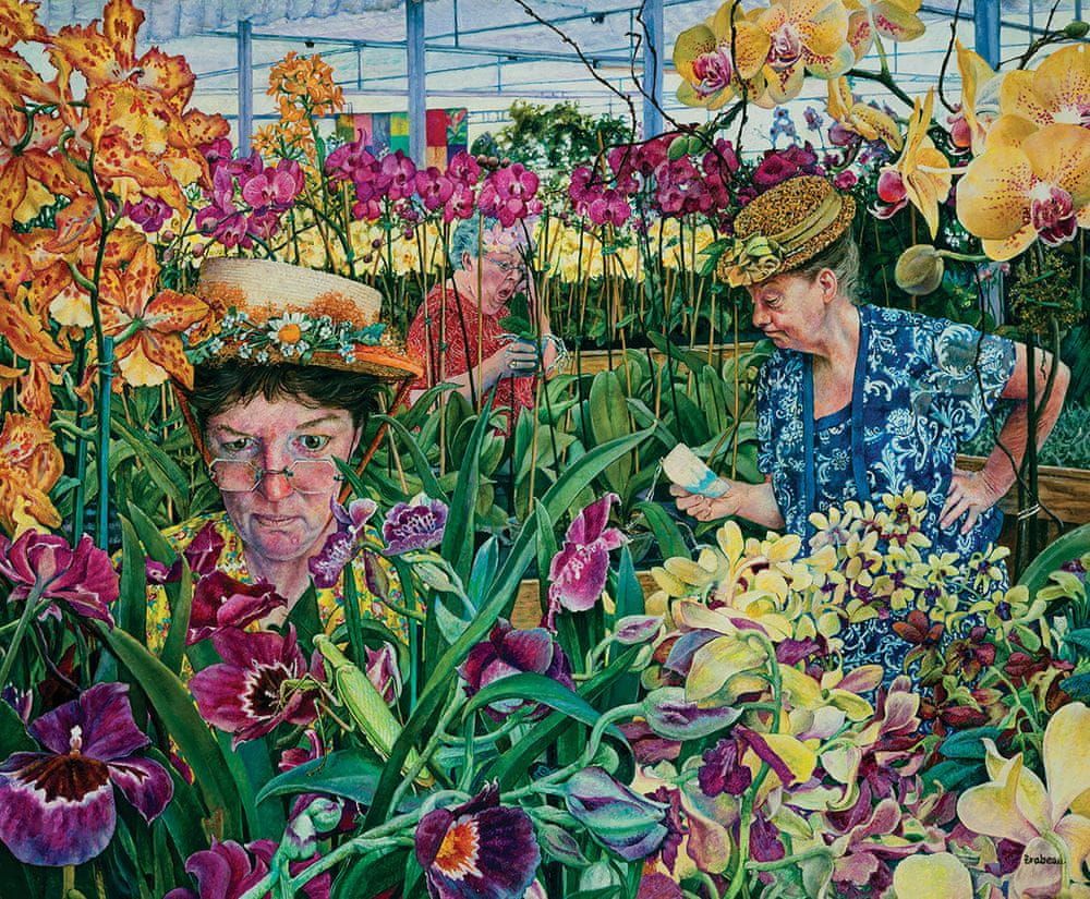 SunsOut Puzzle 1000 dílků Susan Brabeau - Orchids with Mantis - obrázek 1