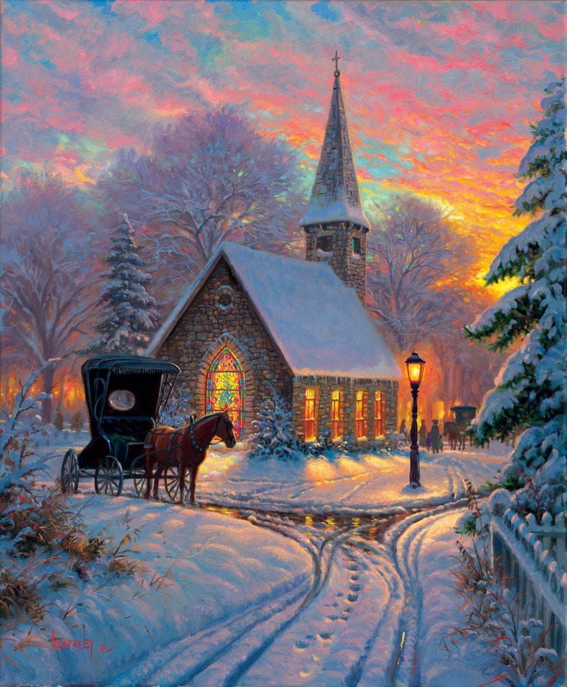 SunsOut Puzzle 1000 dílků Mark Keathley - Carriage Chapel - obrázek 1