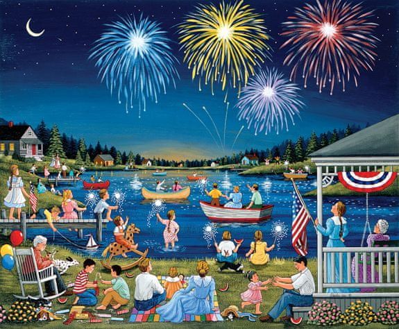 SunsOut Puzzle 1000 dílků Sheila Lee - Lakeside on the Fourth of July - obrázek 1