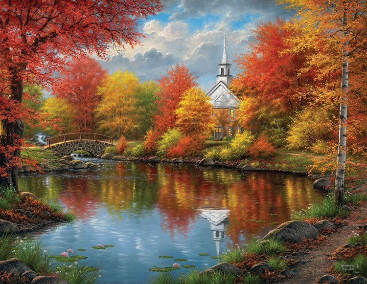 SunsOut Puzzle 1000 dílků XXL dílků - Abraham Hunter - Autumn Tranquility - obrázek 1