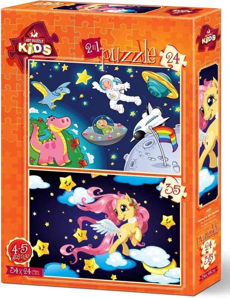 Art puzzle 2 Puzzles - The Astronaut and The Baby Pegasus - obrázek 1