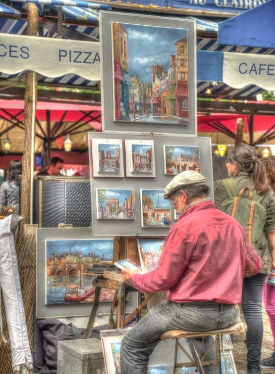 Grafika Puzzle 2000 dílků Street Artist, Paris, France - obrázek 1