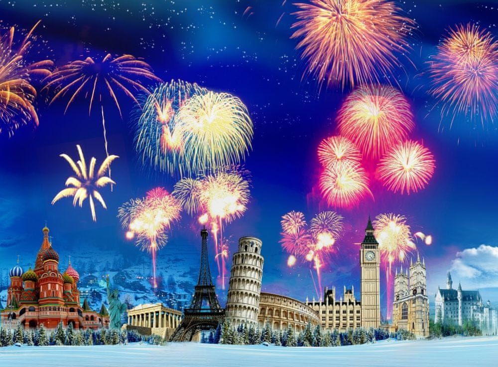 Grafika Puzzle 2000 dílků New Year's Eve around the World - obrázek 1