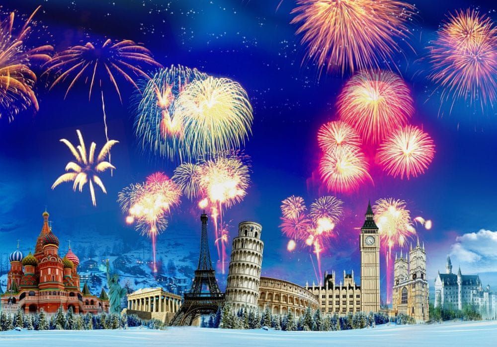 Grafika Puzzle 1000 dílků New Year's Eve around the World - obrázek 1