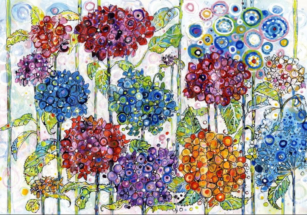 Grafika Puzzle 1000 dílků Sally Rich - Summer Hydrangeas - obrázek 1