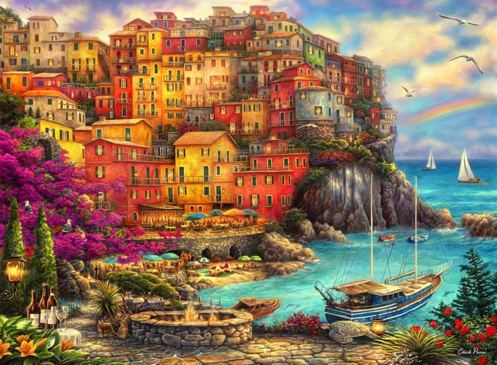 Grafika Puzzle 2000 dílků Chuck Pinson - A Beautiful Day at Cinque Terre - obrázek 1