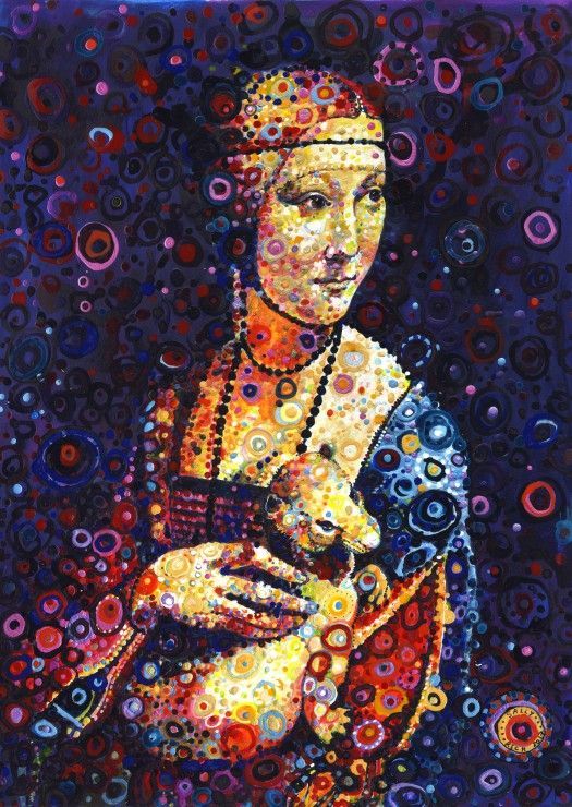 Grafika Puzzle 1000 dílků Leonardo da Vinci: Lady with an Ermine, by Sally Ri - obrázek 1