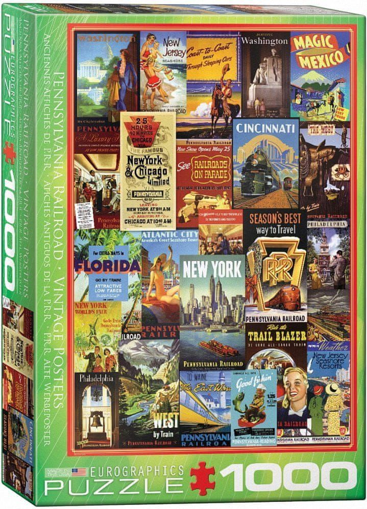 EuroGraphics Puzzle 1000 dílků Pennsylvania RailRoad - Vintage Posters - obrázek 1