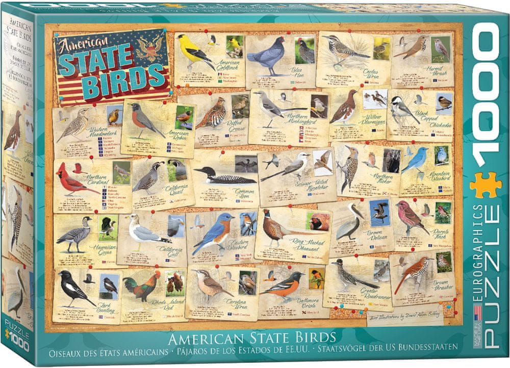 EuroGraphics Puzzle 1000 dílků American State Birds - obrázek 1