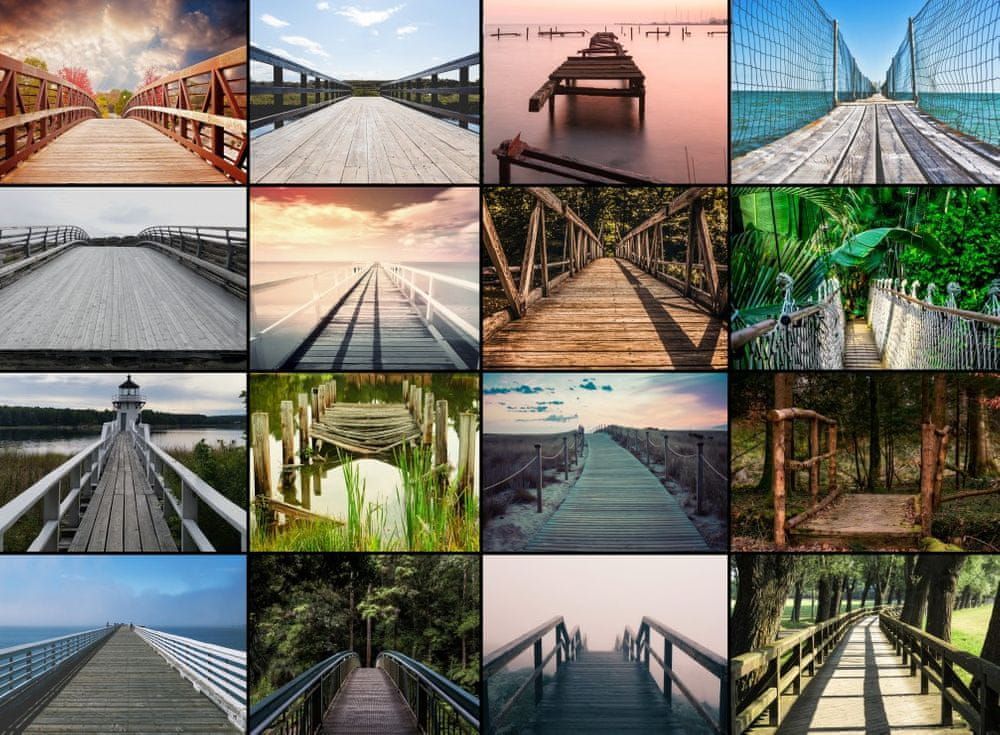 Grafika Puzzle 2000 dílků Collage - Bridges - obrázek 1