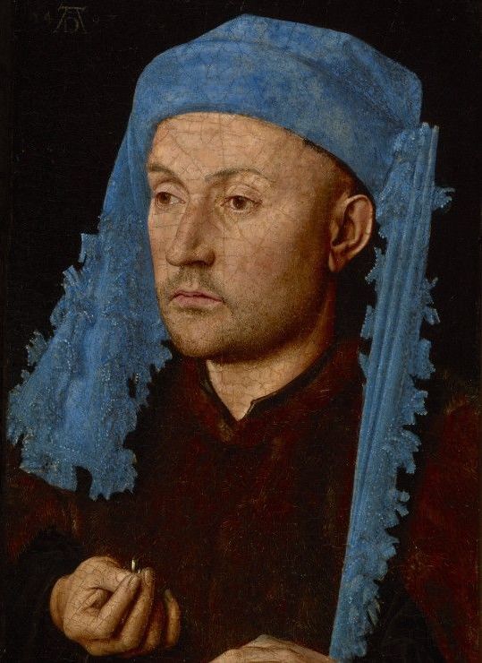 Grafika Puzzle 300 dílků Jan van Eyck - Portrait of a Man with a Blue Chapero - obrázek 1