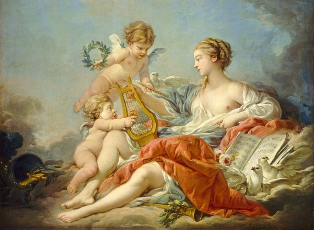 Grafika Puzzle 2000 dílků François Boucher: Allegory of Music, 1764 - obrázek 1