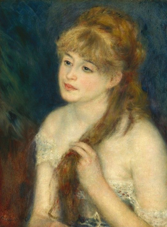 Grafika Puzzle 2000 dílků Auguste Renoir: Young Woman Braiding Her Hair, 1876 - obrázek 1
