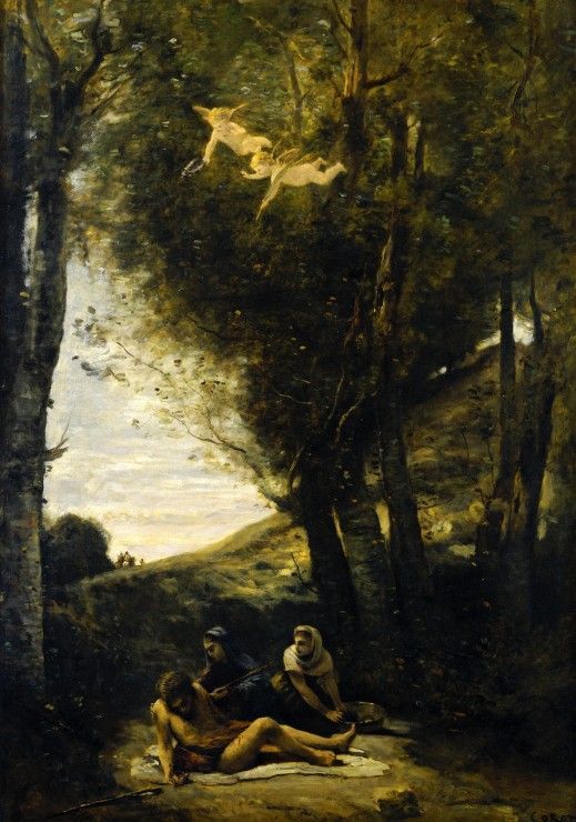 Grafika Puzzle 1000 dílků Jean-Baptiste-Camille Corot: Saint Sebastian Succor - obrázek 1