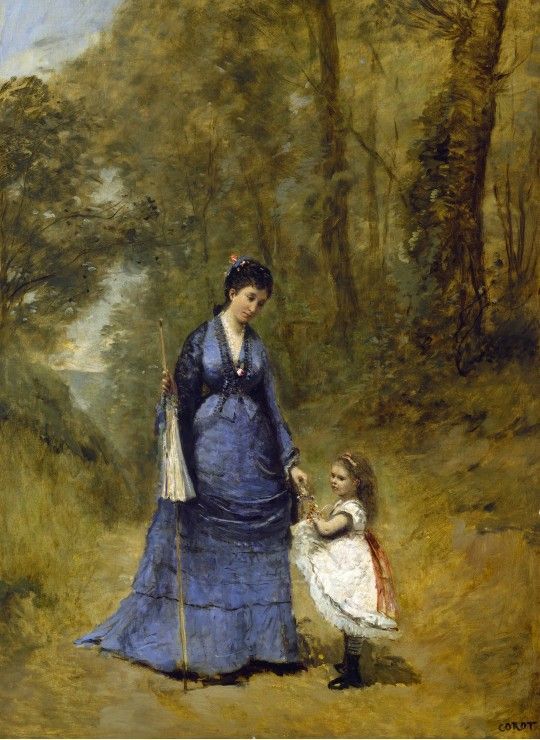 Grafika Puzzle 300 dílků Jean-Baptiste-Camille Corot: Madame Stumpf and Her D - obrázek 1