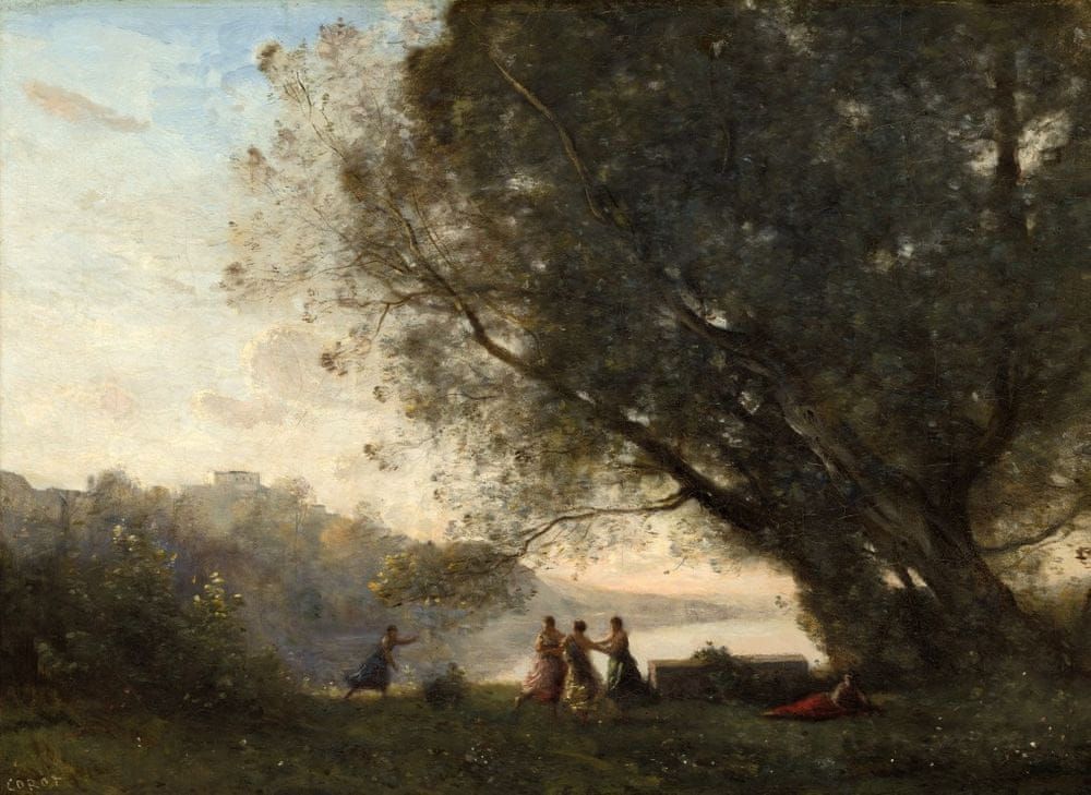 Grafika Puzzle 300 dílků Jean-Baptiste-Camille Corot: Dance under the Trees a - obrázek 1